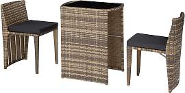 Aluminium Rattanset Bistro Hamburg - natur