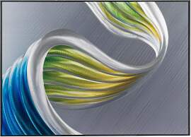 Aluminium Wandbild MODERN ART Welle 50x70cm silber 