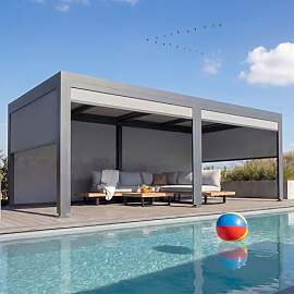 Alu Pergola HWC-L41 mit 6X Seitenwand,