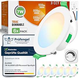 ALUSSO LED Einbaustrahler 230V Dimmbar 68mm 7W