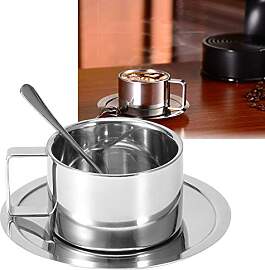Alvinlite Kaffeetassen-Set Edelstahl Doppelwandige 