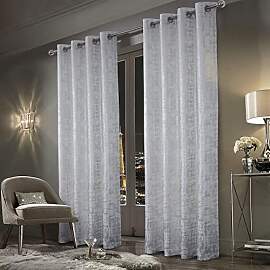 always4u Gardinen mit Muster Silber Blickdicht
