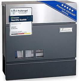 AMAAZU® Briefkasten anthrazit - Edelstahl, mit