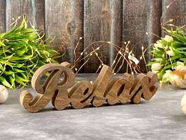 Amago home Schriftzug Holzfigur Relax B28x9cm