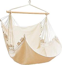 AMANKA XL Hängesessel Beige 155x125 cm belastbar