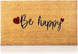AMARU DOOR MATS Fußmatte Kokosfaser Be Happy -
