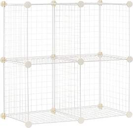 Amazon Basics 4 Regalwürfel Drahtregal, Weiß, 37 