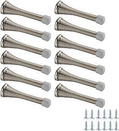 Amazon Basics Feder-Türstopper, 12er-Pack, Nickel 