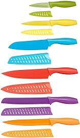 Amazon Basics Messer-Set, bunt, 12-teilig