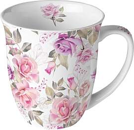 Ambiente Becher Porzellan Rosen Blumen Kollektion, 