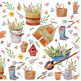Ambiente Serviette Happy Gardening 33x33 cm Sommer 