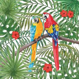 Ambiente Serviette Papageien 20 Stk. 33x33 cm
