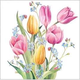 AMBIENTE Serviette Tulpen Bouquet 5 oder 20 Stück 
