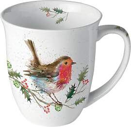 Ambiente Tasse Winter Rotkehlchen Inhalt ca. 0,4