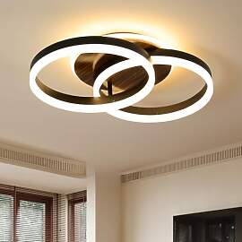 Amdelne LED Deckenlampe Wohnzimmer 50cm 2-Ringe