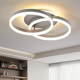 Amdelne LED Deckenlampe Wohnzimmer 50cm 2-Ringe