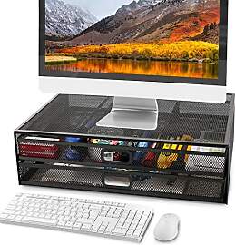 Ameco Monitor Stand Desk Organizer mit zwei