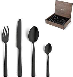 Amefa VENTURA Besteck Set 6 Personen Schwarz, 24