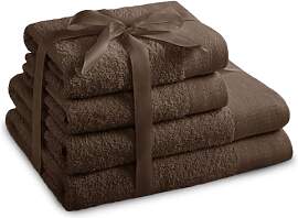 AmeliaHome Handtuch Set Braun 2 Handtücher 50x100 