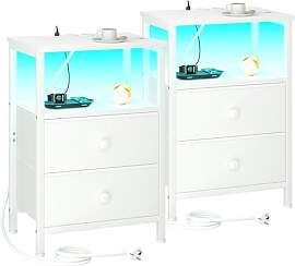 AMHANCIBLE Nachttisch 2er Set, Beistelltisch mit