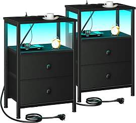 AMHANCIBLE Nachttisch 2er Set, Beistelltisch mit
