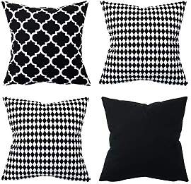 Amilian 4er-Set Dekokissen 40 x 40 cm mit Füllung 