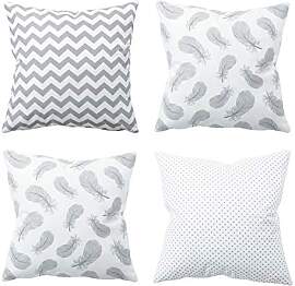 Amilian 4er-Set Dekokissen 40 x 40 cm mit Füllung 