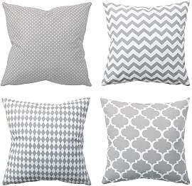 Amilian 4er-Set Dekokissen 45 x 45 cm mit Füllung 