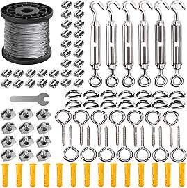 AMLOOPH 50m Edelstahl Drahtseil 2mm Rankhilfe Set