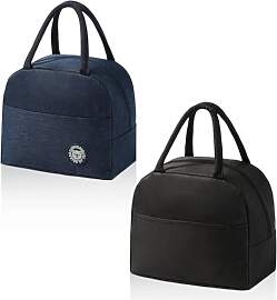 AMONENZ 2 Stück Kleine Kühltaschen, Schwarz und