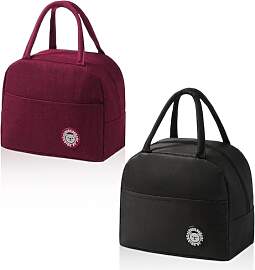 AMONENZ 2 Stück Kühltasche Mini, Schwarz und