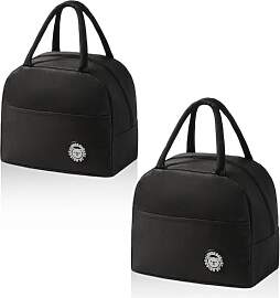 AMONENZ 2 Stück Schwarz Lunchtasche, Kühltasche