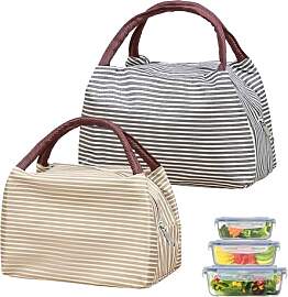 AMONENZ 2 Stück Thermotasche Klein, Schwarz und