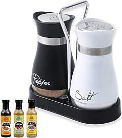 AMONENZ Salz Pfefferstreuer Set, 120 ml Pfeffer