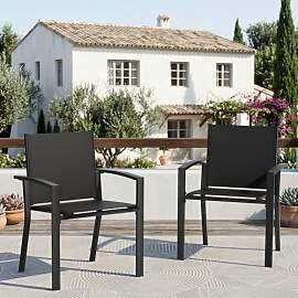 Amopatio 2er Set Gartenstühle Stapelbar mit