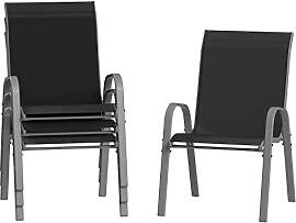 Amopatio 4er Set Gartenstühle Stapelbar, Breiter