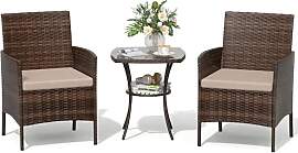 Amopatio Rattan Gartenmöbel Set, Balkonmöbel Set 