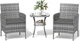 Amopatio Rattan Gartenmöbel Set, Balkonmöbel Set 