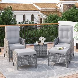 Amopatio Rattan Gartenmöbel Set mit 2