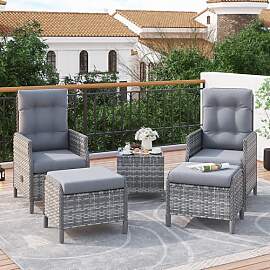 Amopatio Rattan Gartenmöbel Set mit 2