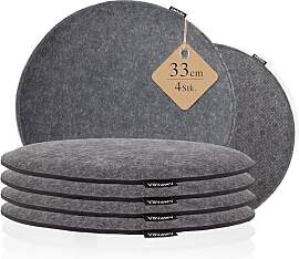 Ampara - 4er Set Stuhlkissen rund 33 cm -