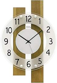 AMS 5875 Wanduhr Hochformat Holz Eiche mit