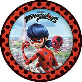 Amscan 9902873-66 - Teller Miraculous, 8 Stück,