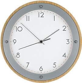 AMS F5846 Funk-Wanduhr, Holz, Mehrfarbig, 35 x 35