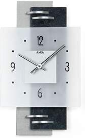 AMS Quarz - Wanduhr , Schieferstruktur mit