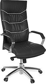 AMSTYLE Bürostuhl Echt-Leder schwarz