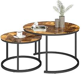 Amveya Couchtisch Rund 2er Set, Wohnzimmertisch