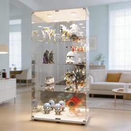 Anajqaqia Moderne 4-stöckige Glas-Vitrine,