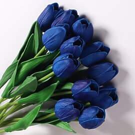 Anaoo 12pcs Tulpen Künstliche Blumen Blau Tulpen