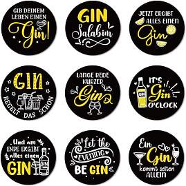 ANATTASOUL Untersetzer Holz Rund, 9 Stück Gin